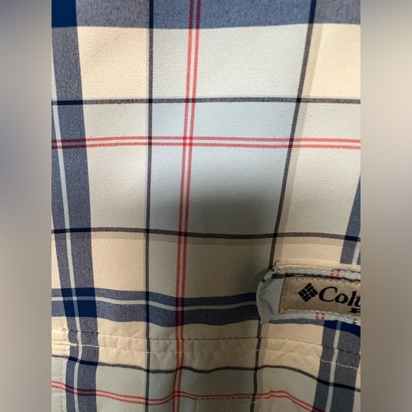 COLUMBIA PFG SPORTS SHIRT. BLUES AND RED.  SIZE LARGE - Picture 6 of 10